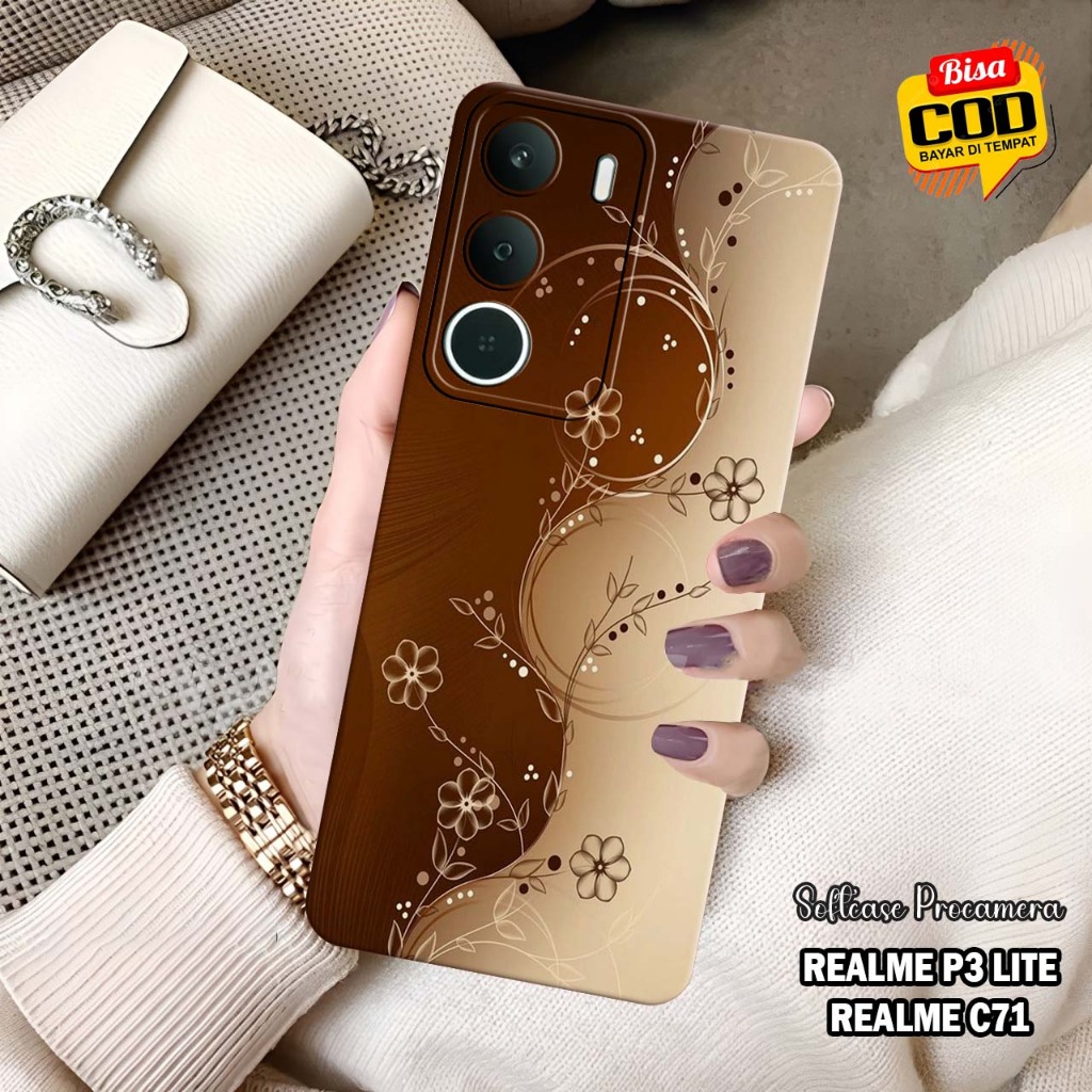 Case Hp REALME P3 LITE  2025 - REALME C71 Fashion Casing Softcase Terbaru - Macaron Protect Camera K