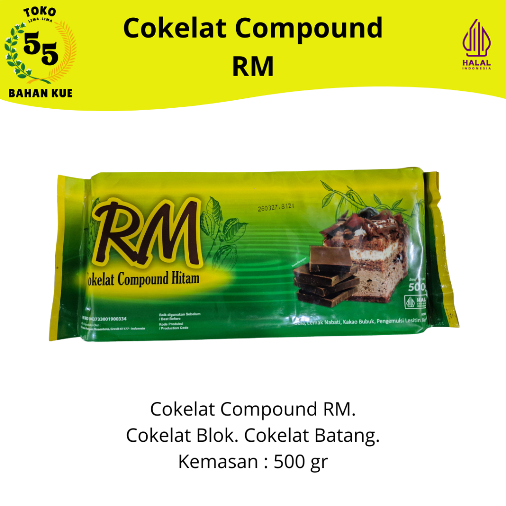 Cokelat Blok / Cokelat Batang Merek RM Kemasan 500gr