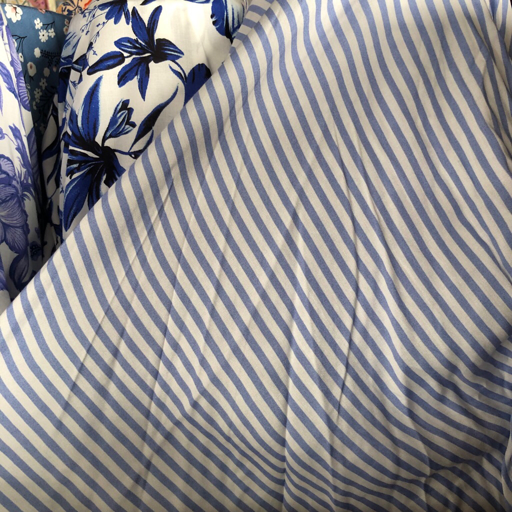 kain katun rayon viscose motif garis terbaru