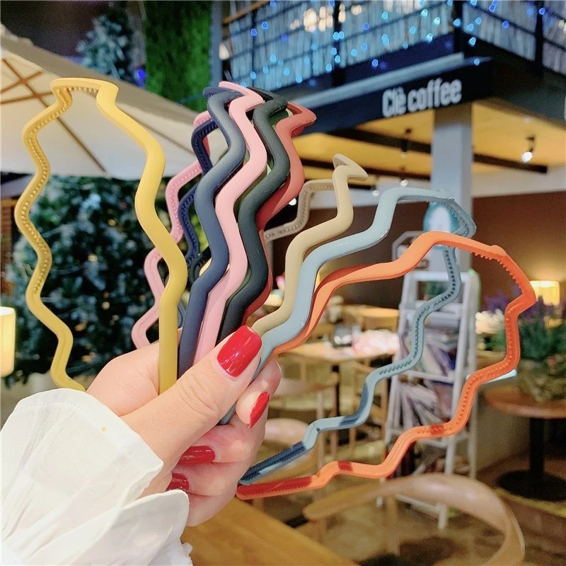 Bando Bandana Scrunchie Scrunchy Doff Gelombang Matte Wanita Cewek Korea Korean Style Motif Zigzag B