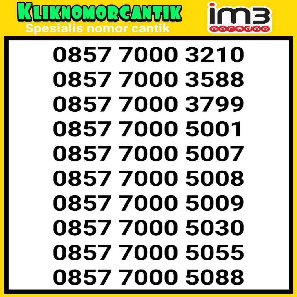 nomor cantik Indosat IM3 4G&5G Indosat 7000 A2