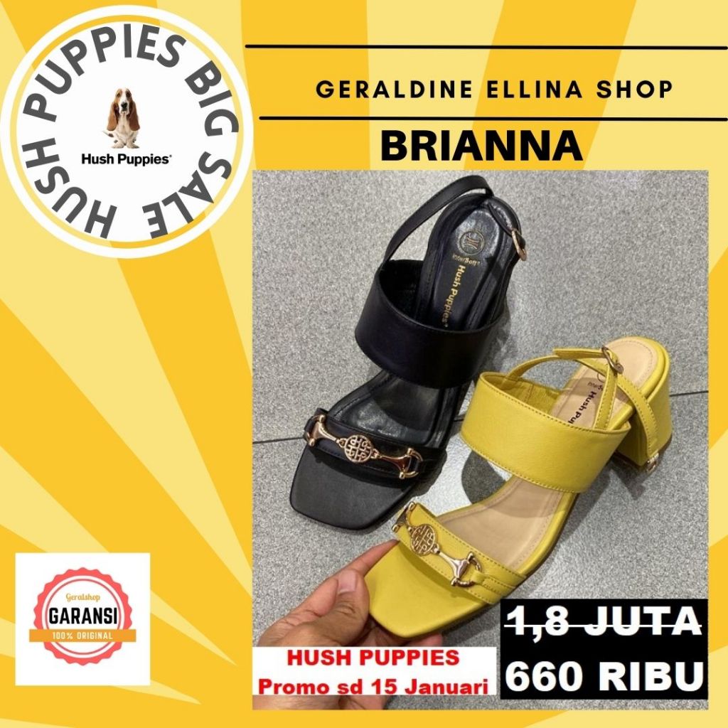 Sandal heels wanita Hush puppies 100% original seri BRIANNA