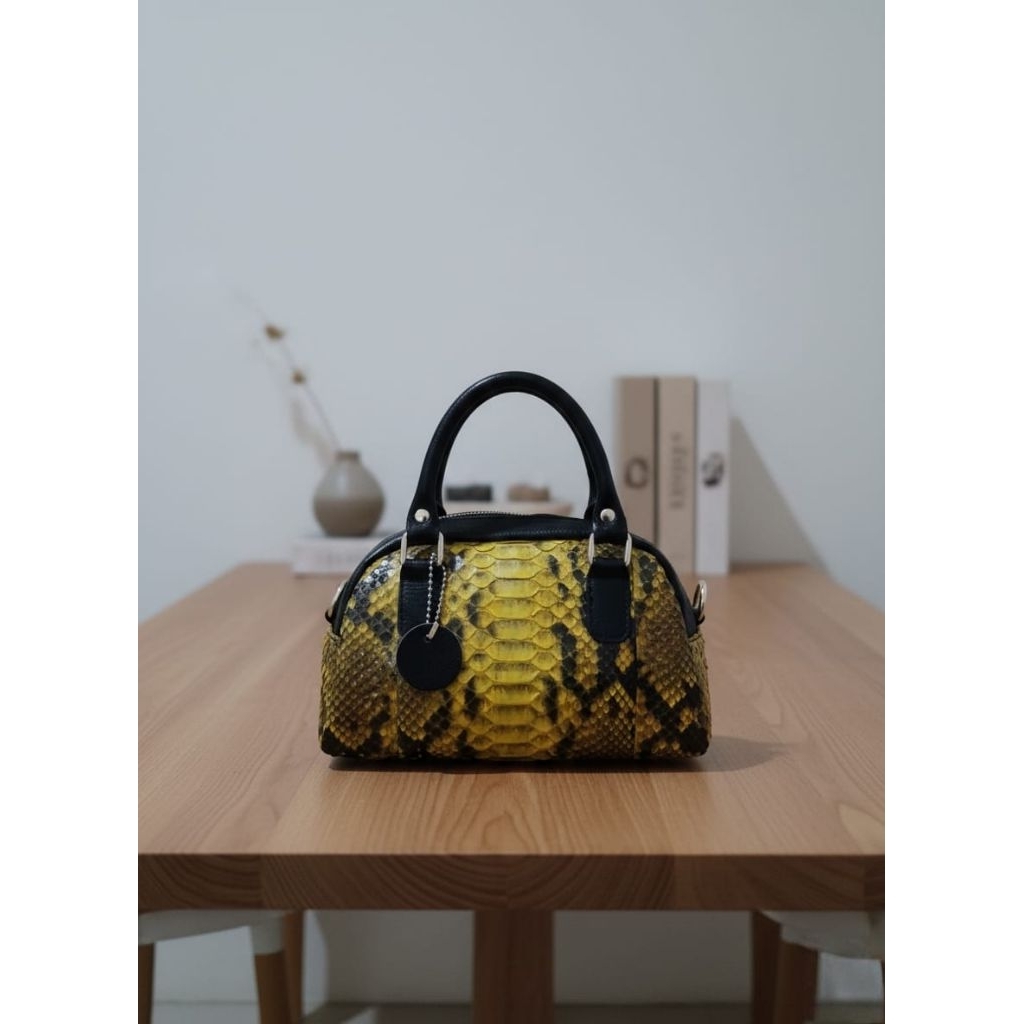 Tas Handbag Kulit Motif Ular