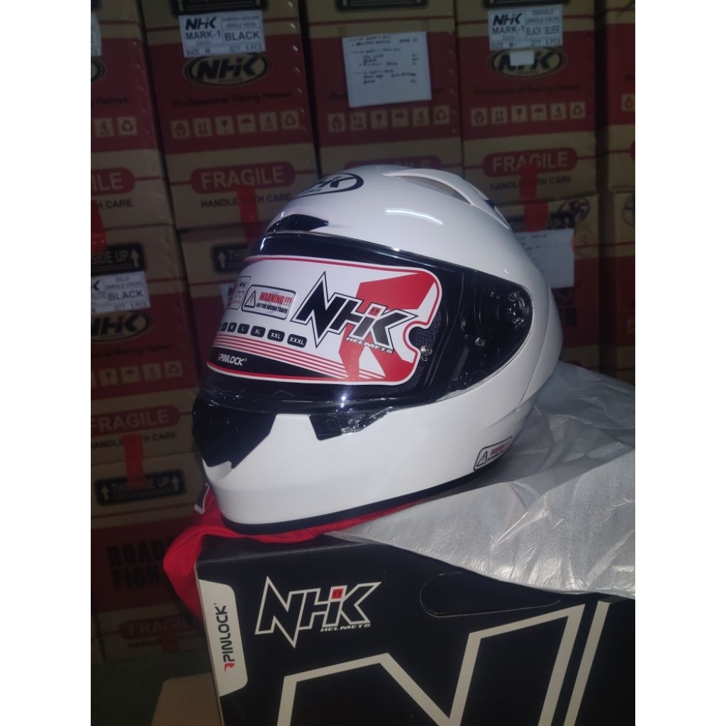 HELM FULLFACE NHK GP-R TECH STREET SOLID WHITE