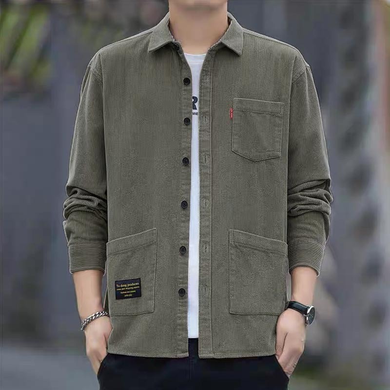 Pria Corduroy Boxy Casual Jaket Korea Keren   kancing jaket pria korean style Jaket Kasual