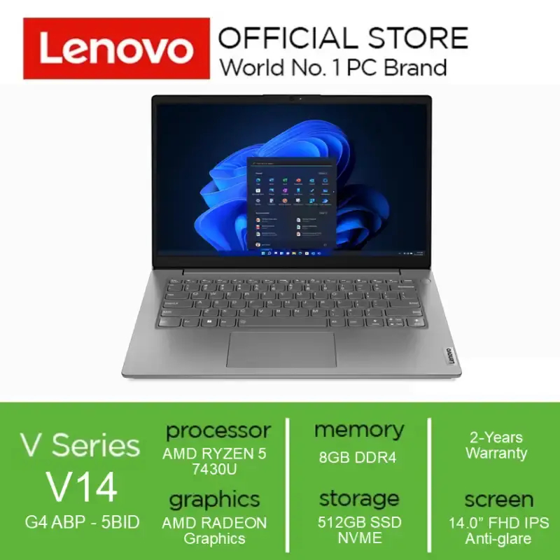 Lenovo V14 G4 ABP AMD Ryzen 5 7430 8/512GB W11 IPS 2Y