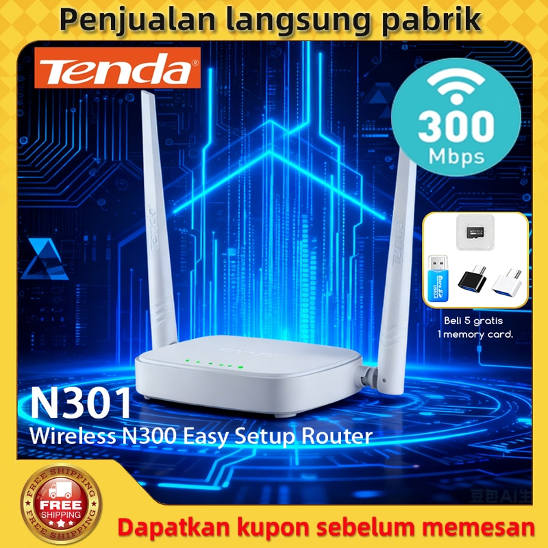 (Rumah Xiaomi) Tenda N301 Router WiFi 300Mbps, Kuat Tembus Tembok, Jangkauan Luas, Setup 30 Detik