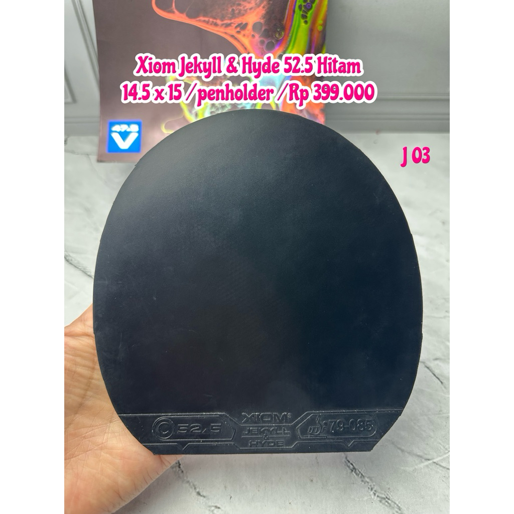 SECOND KARET PINGPONG TENIS MEJA XIOM JEKYLL & HYDE 52.5 WARNA HITAM