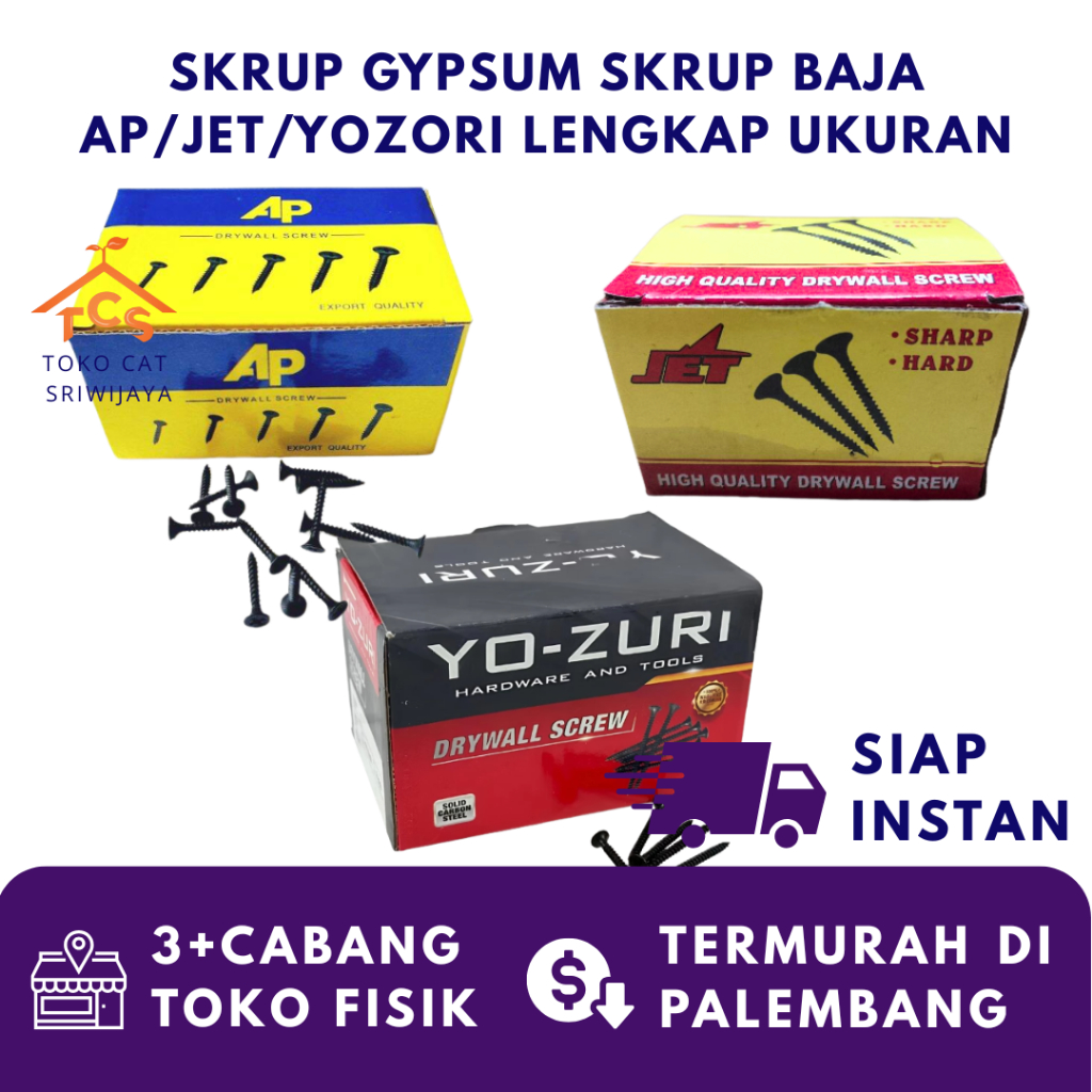SKRUP GYPSUM AP/JET/YOZURI LENGKAP UKURAN