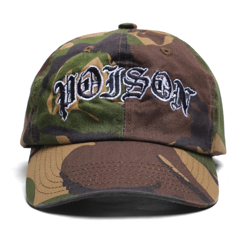Poison Forever - Final Strike Washed Camo Hat - Woodland Topi Bordir