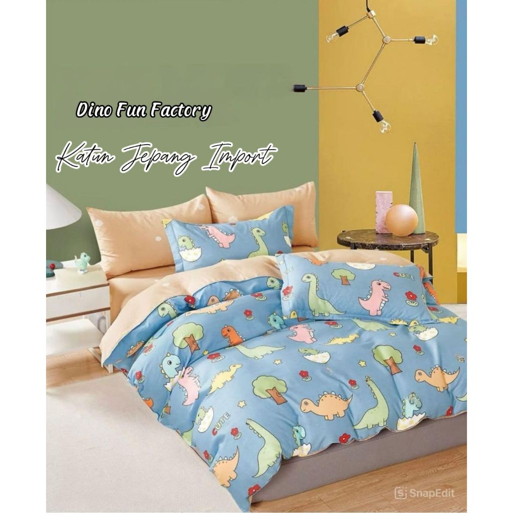 Bedcover Set Sprei Katun Jepang Import Original Motif Karakter Anak Laki Perempuan 160x200/180x200/2