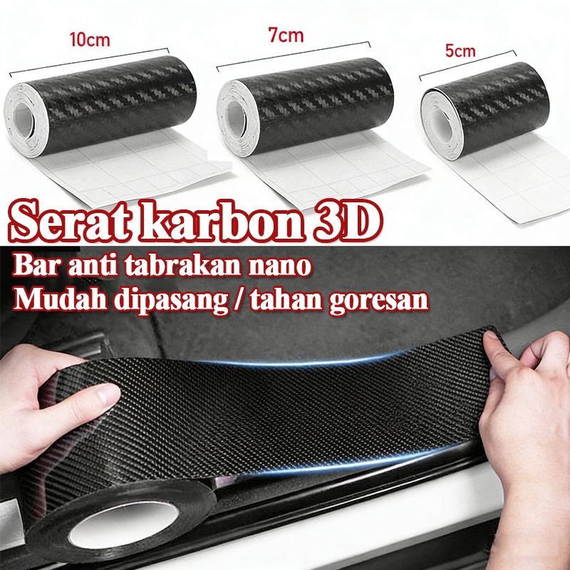 TERBARU  Stiker Karbon Mobil-Stiker Pijakan Pintu Mobil-Stiker Bemper Mobil- 3D Nano Karbon Anti