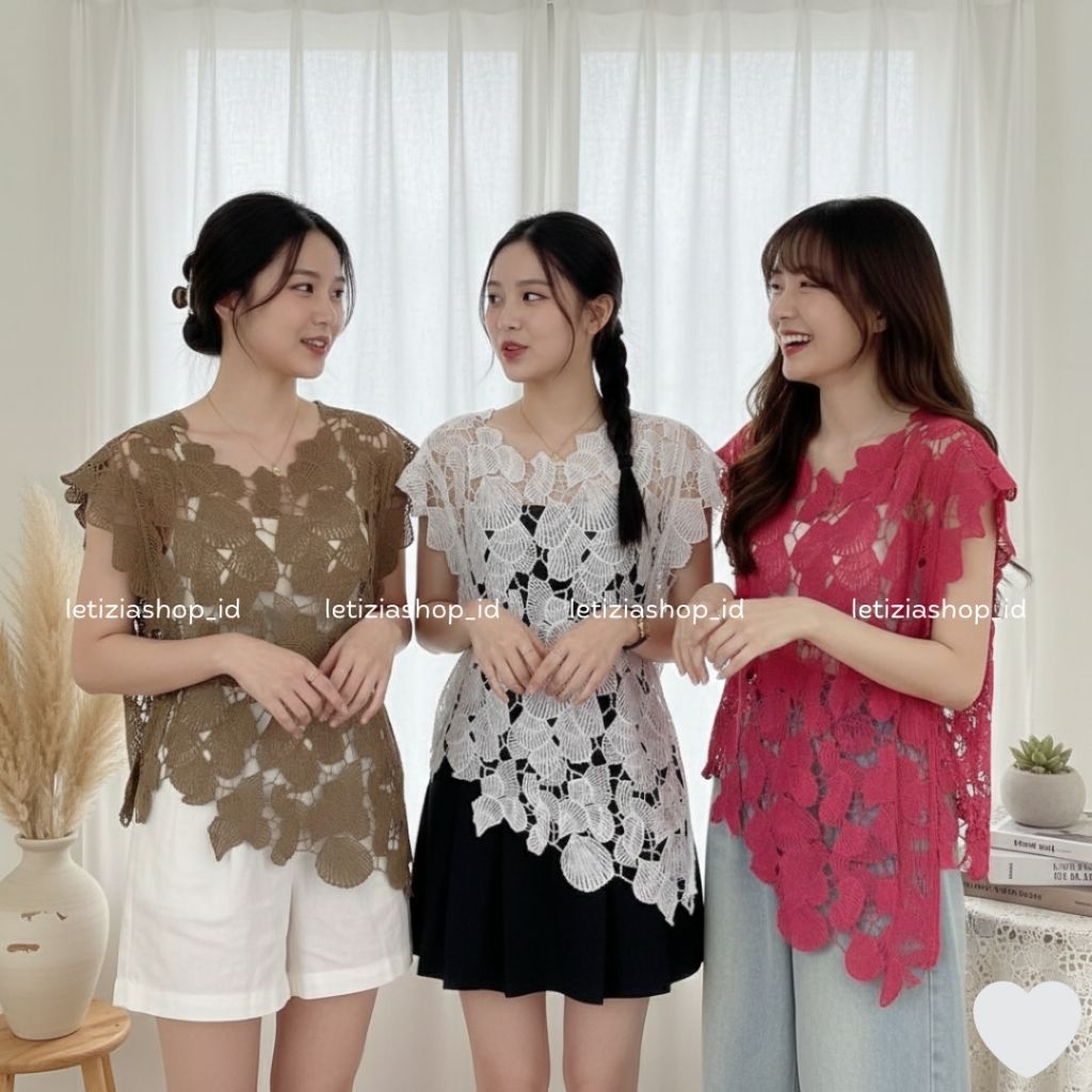 LETIZIA - CERELIA TOP OUTER LACE BRUKAT ATASAN OUTER RENDA IMPORT MEWAH