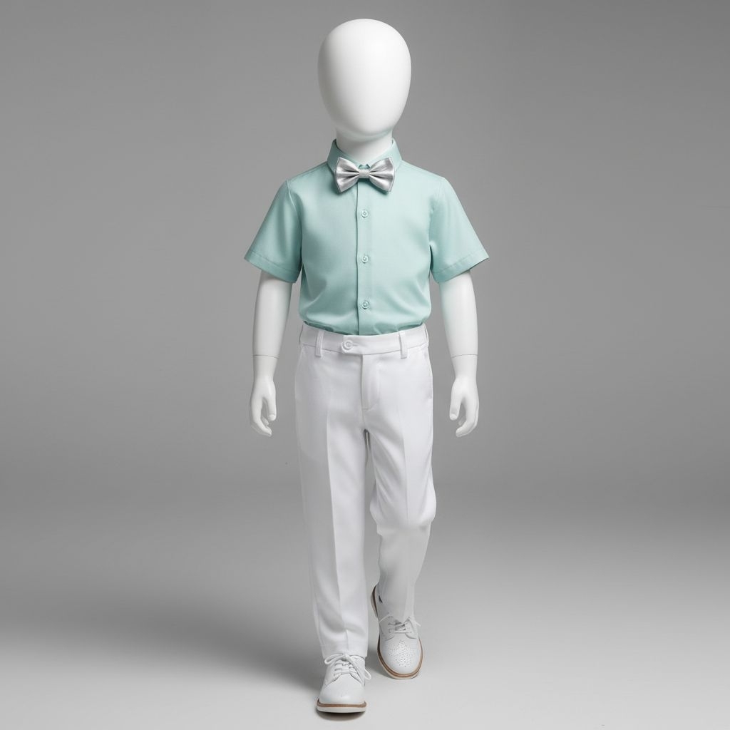 ( Free Dasi ) Kemeja Anak Cowok Bahan Katun Toyobo Premium Adem Warna Biru Mint Umur 1-12 Tahun