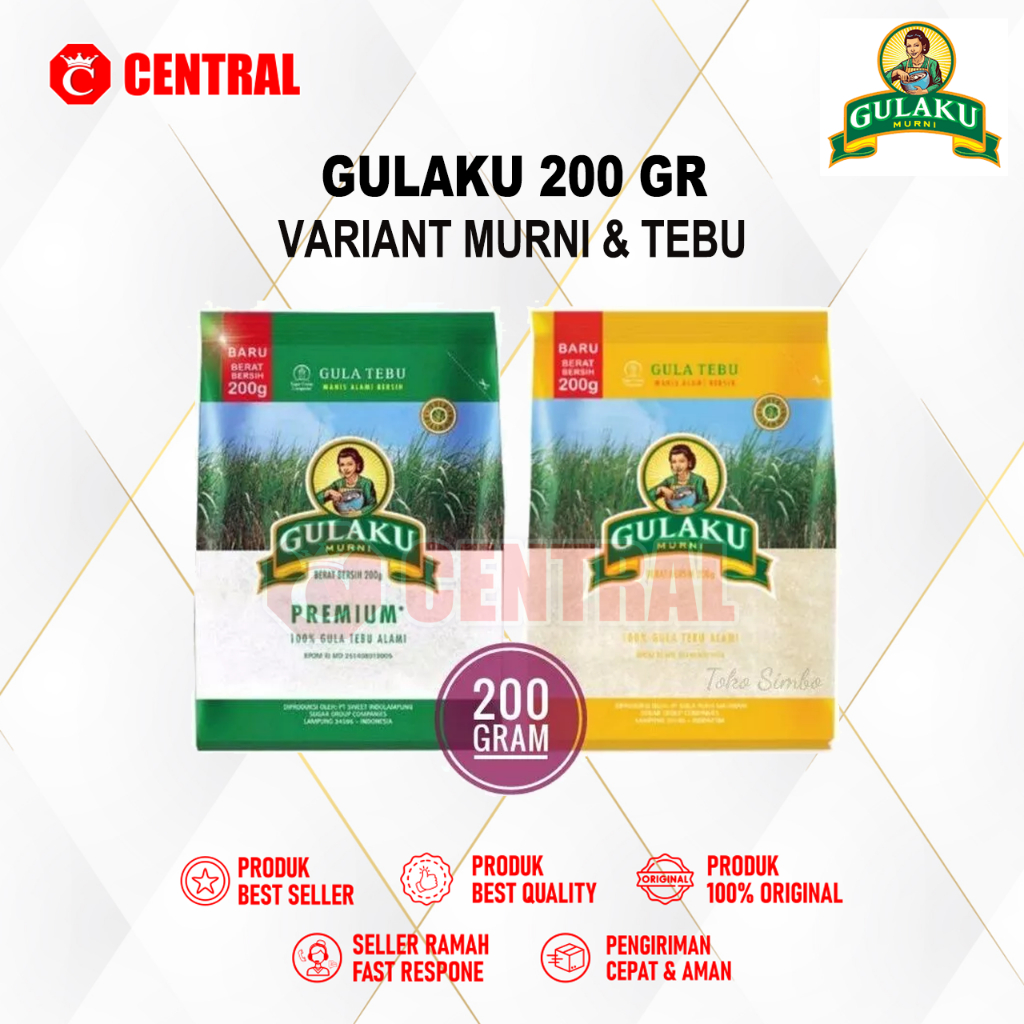 GULAKU GULA PASIR TEBU MURNI 200gram