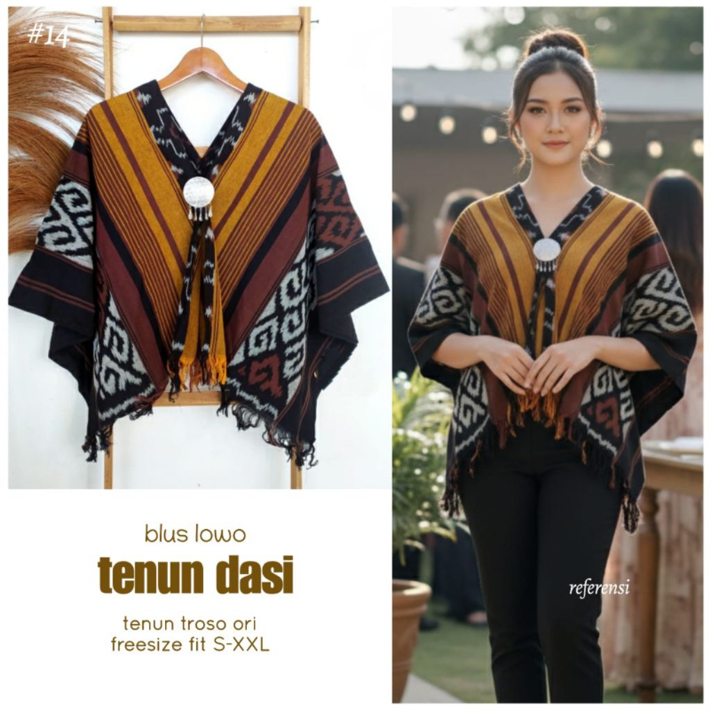 TENUN DASI BLUS LOWO // ATASAN WANITA BATIK // ATASAN WANITA KEKINIAN // TENUN TROSO ORI // ORIGINAL