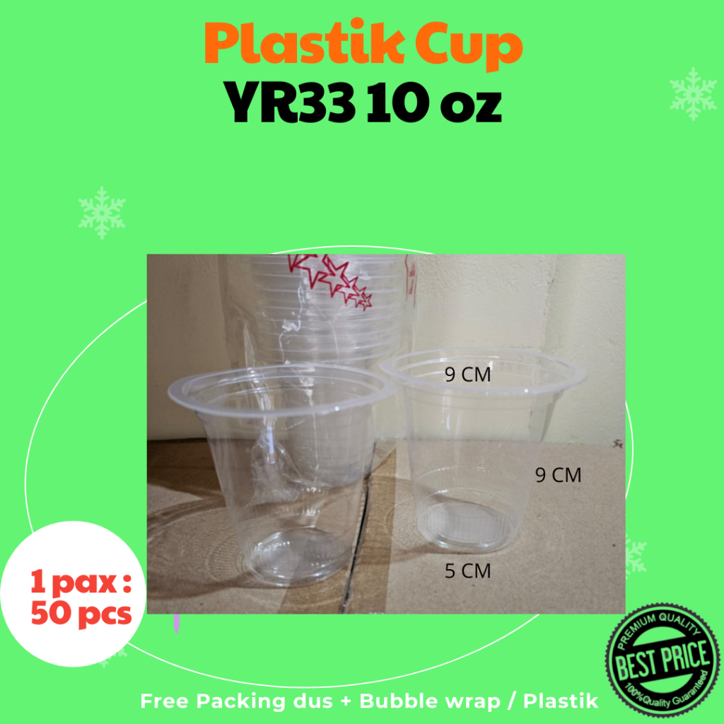 Plastik Cup 10 oz 300 ml Gelas Plastik isi 50 pcs