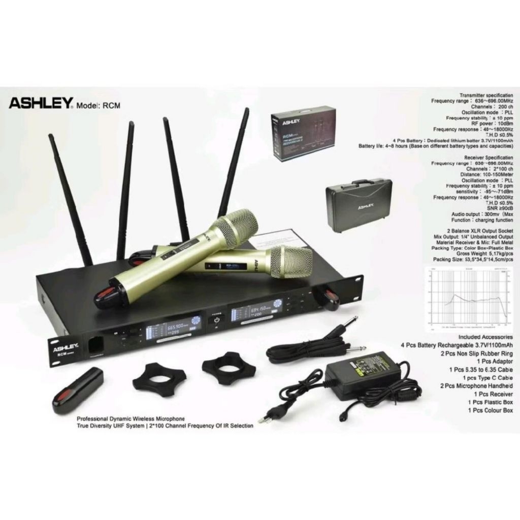 Mic Wireless Ashley RCM / rcm Original Handheld Rechargeable