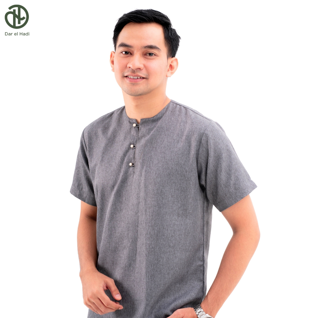 Darelhadi - Koko Pria Dewasan Lengan Pendek Kemko Ulin Tanpa Kerah