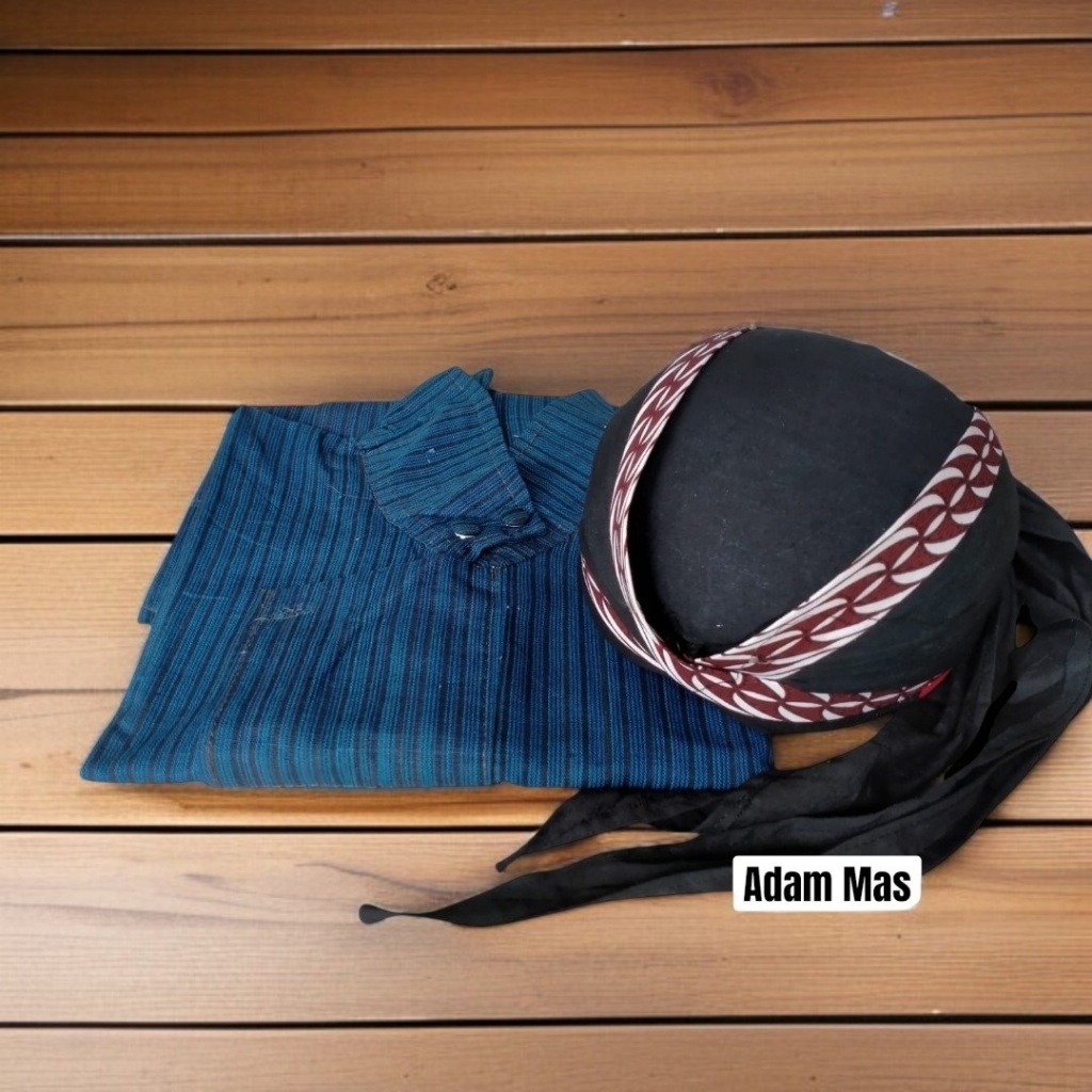 Baju Surjan Lurik Jawa Pria Dewasa Baju Adat Jawa Surjan Lurik Biru Jogja Pakaian Tradisional Jawa