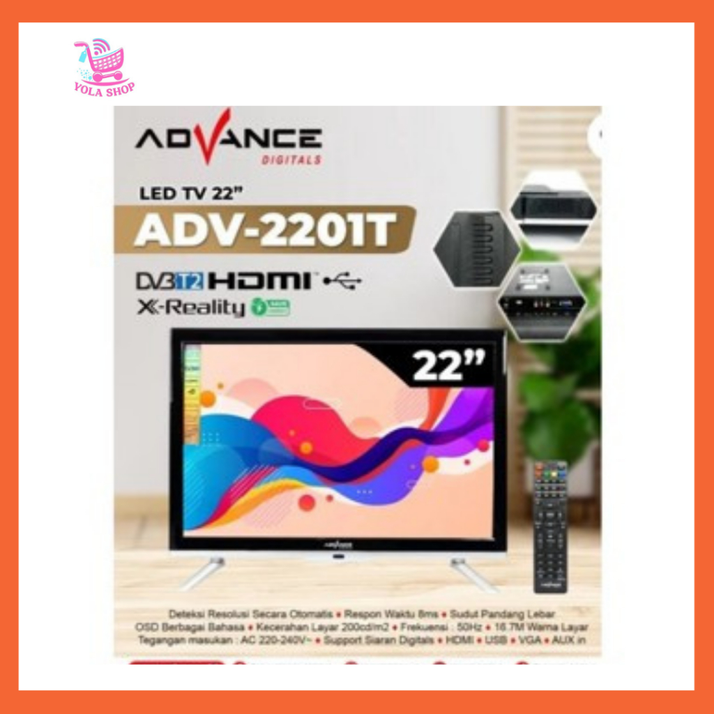 INSTANT Televisi LED HD Digital Advance TVD ADV 2201 T / ADV-2201T / 2201T USB Movie 22 inci 22  HDM