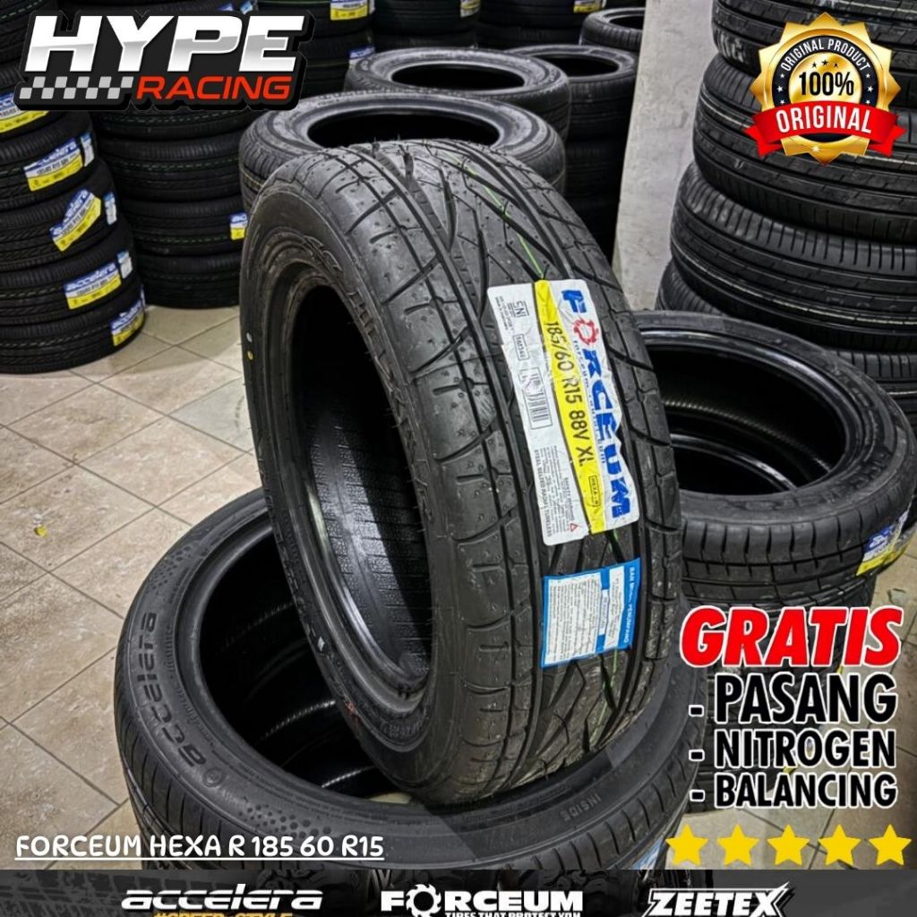 Ban Mobil Ring 15 Cocok untuk  Yaris , Agya , Jazz , Datsun - Forceum hexa-r 185 60 R15