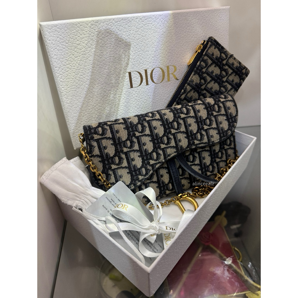 Preloved Dior Saddle Wallet on Chain