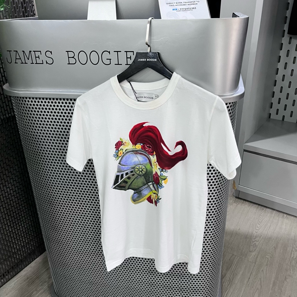 tshirt baju JAMES BOOGIE gouache white