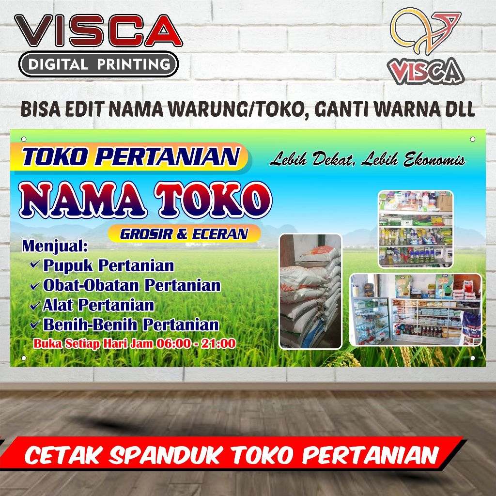 Bisa COD / Ctak Spanduk Toko Pertanian / Banner Jualan Obat Pertanian