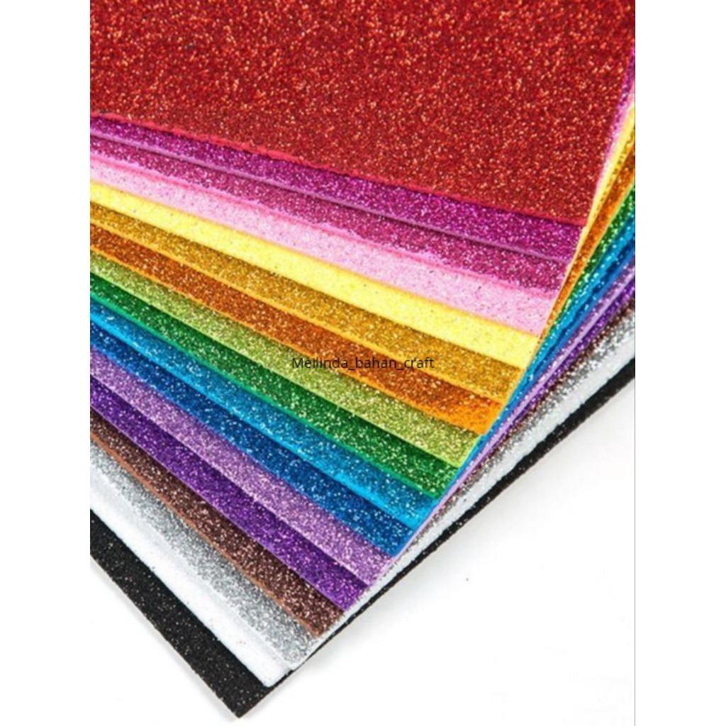SPON GLITTER / EVA FOAM GLITTER / EVA FOAM ART 20X30 CM / BUSA HATI / FOAM ART CRAFT GLITTER