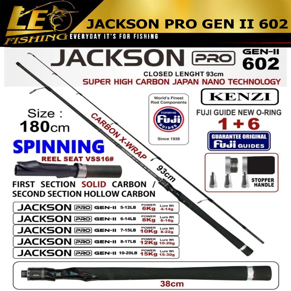 JORAN PANCING KENZI JACKSON PRO 602 7-15B 8-17LB 10-20LB SPINNING PANJANG 180CM