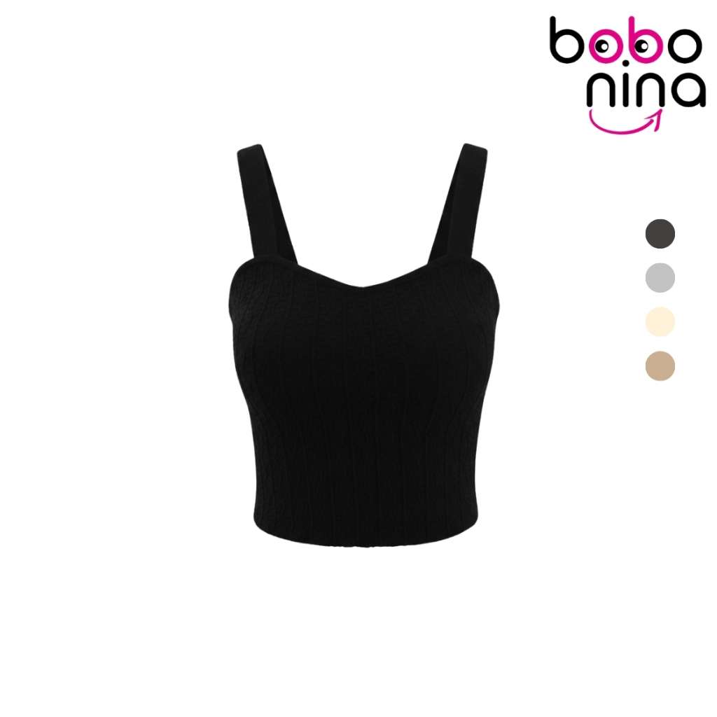 Ninabobo BR254 Tanktop Bra Korea Tali Lebar Wanita Crop Top Bra Motif Transparan Adem Push Up