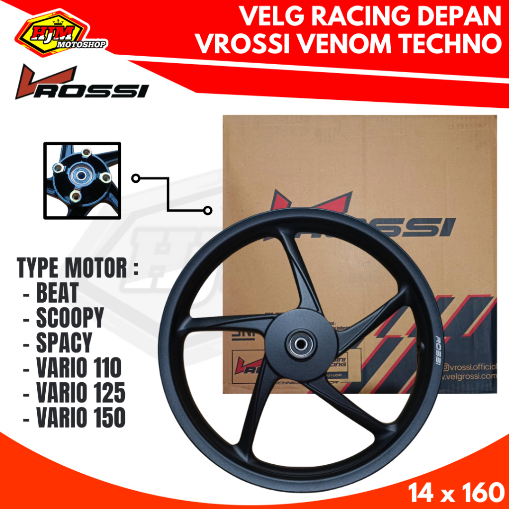 Promo Velg Racing Depan Beat / Scoopy / Spacy / Vario 110 Karbu Fi Esp Vario 125 / 150 Vrossi Venom