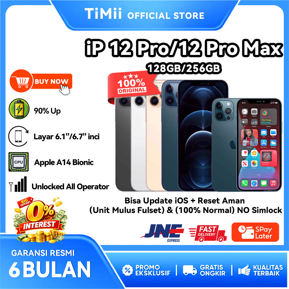 iPhone 12 Pro / 12 Pro Max Original 100% Inter Second Bekas 128GB 256GB Fullset Mulus Kondisi Perfec