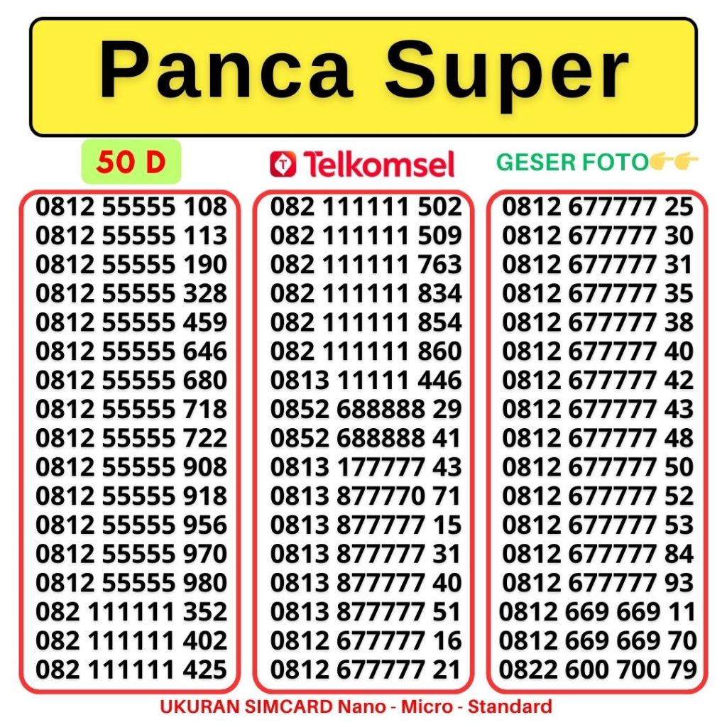 SIMPATI Kartu Perdana Baru 4G 5G Chip 3in1 No Can Simpati Cantik Garansi 1 Bulan NOMOR CANTIK SIMPAT