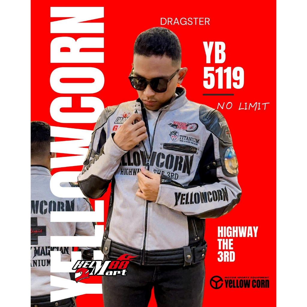 Jacket Yellowcorn Titanium YB-5119 Black Gold 2025 Mesh Jaket Yellow Corn YB5119 YB 5119