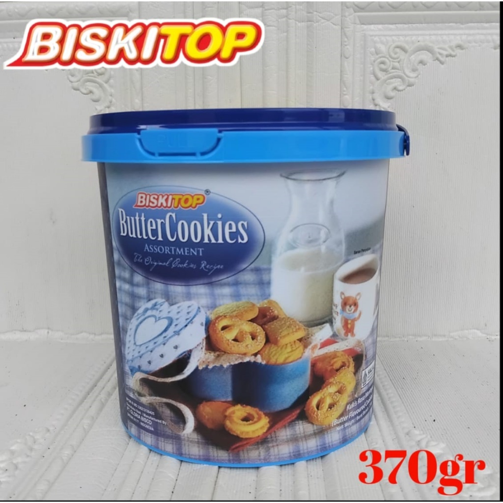 Biskitop Butter Cookies Kaleng Plastik  370gr/ Biskuit Lebaran
