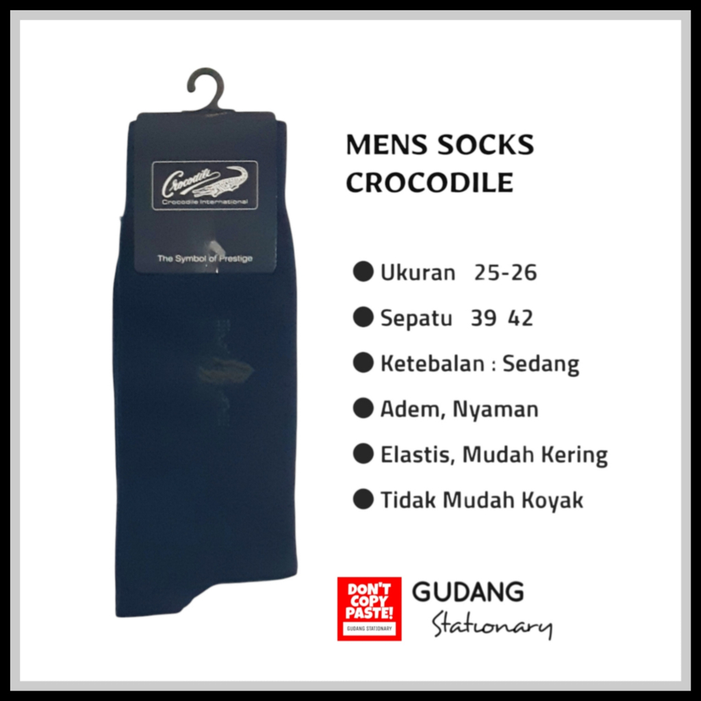 Kaos Kaki Kantor Pria Office Style | Sepatu 38 - 42 CROCODILE
