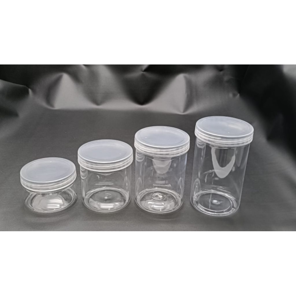 TOPLES TABUNG 1000 ML STOPLES MIKA PLASTIK BENING TUTUP ULIR 1 LITER ISI 40 BUAH