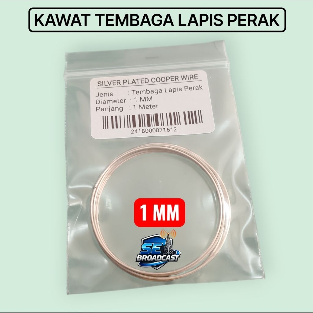 KAWAT TEMBAGA LAPIS PERAK 1MM