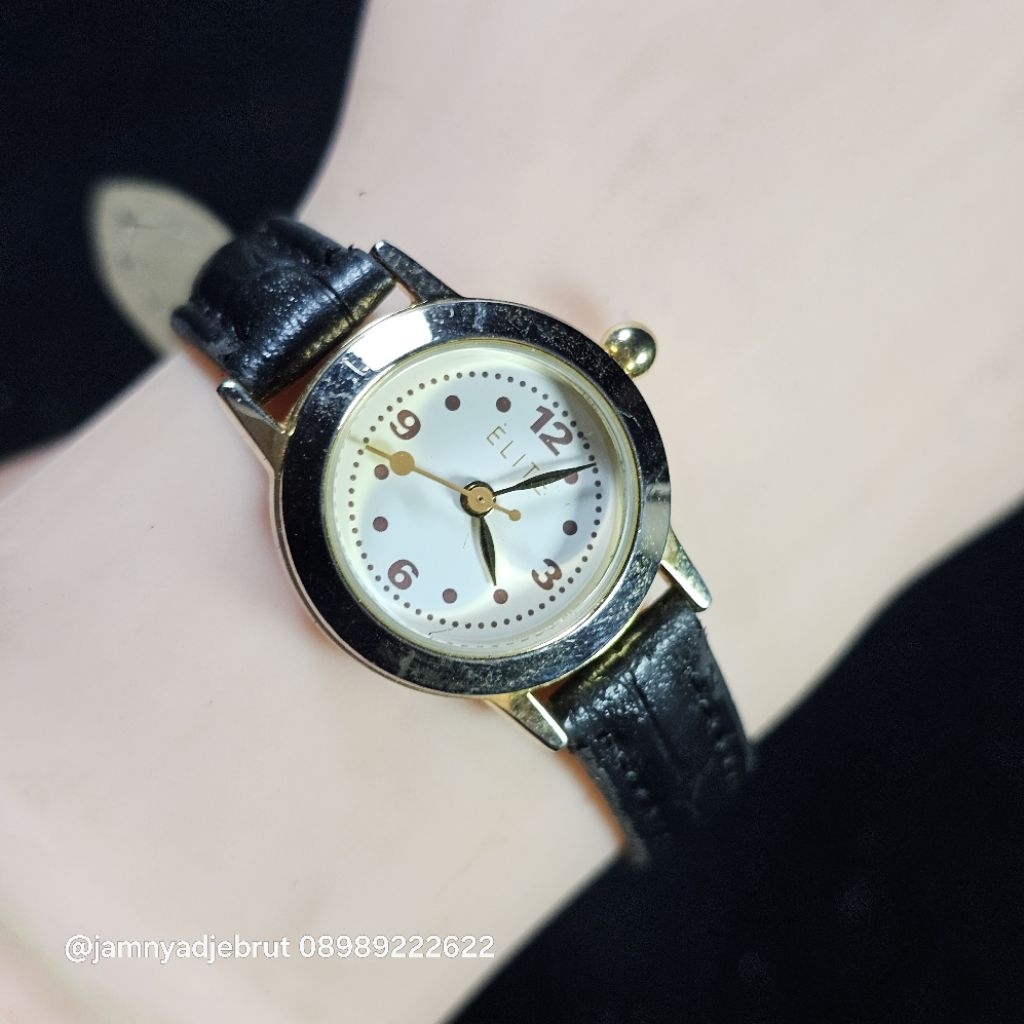 Jam Elite Dial Unik Gold White Ladies Bekas