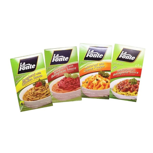 LaFonte pronto pasta instan 127g - La fonte pronto spaghetti bolognese - la fonte macaroni