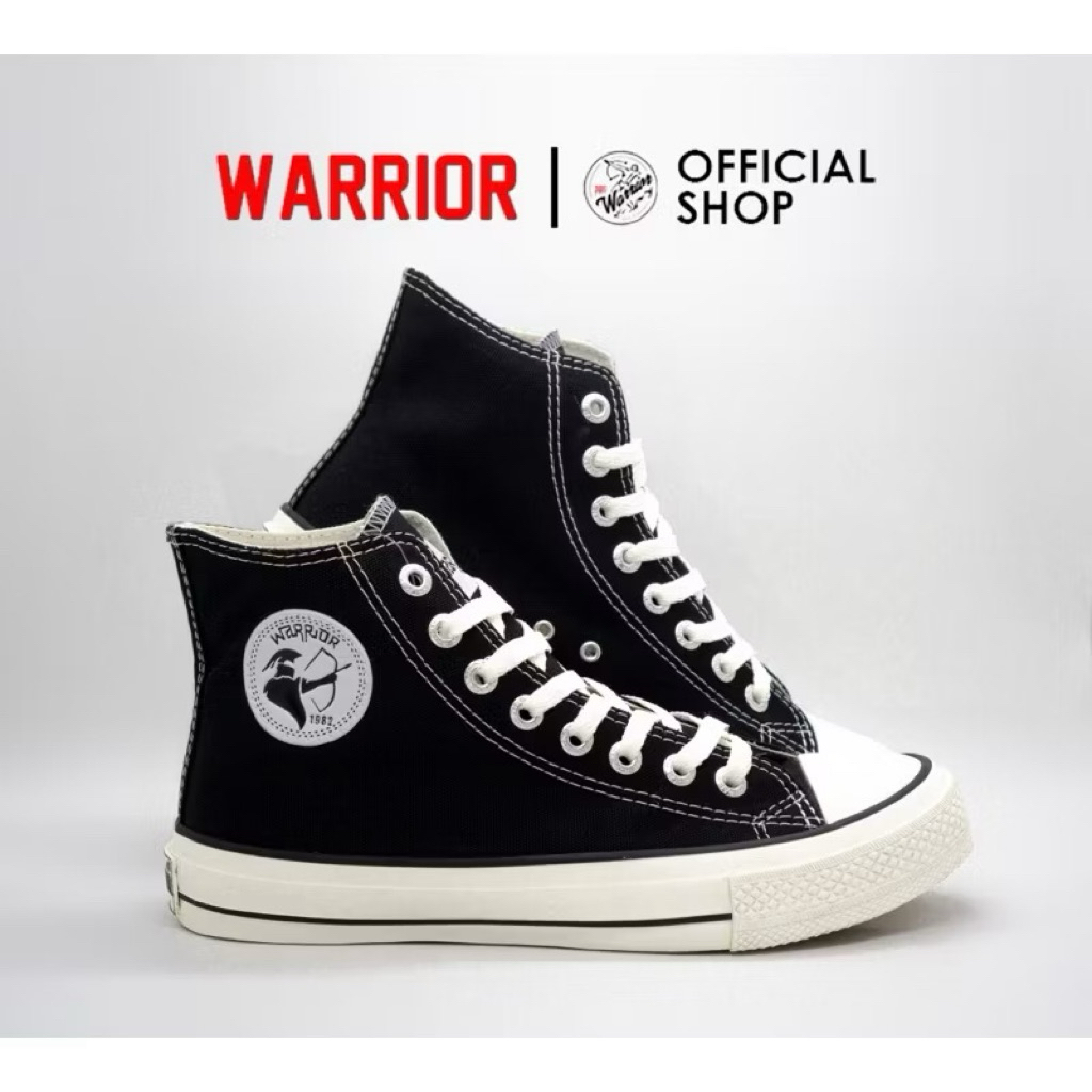 sepatu sekolah Warior Athena original size 37-43 tinggi pendek hitam putih cod