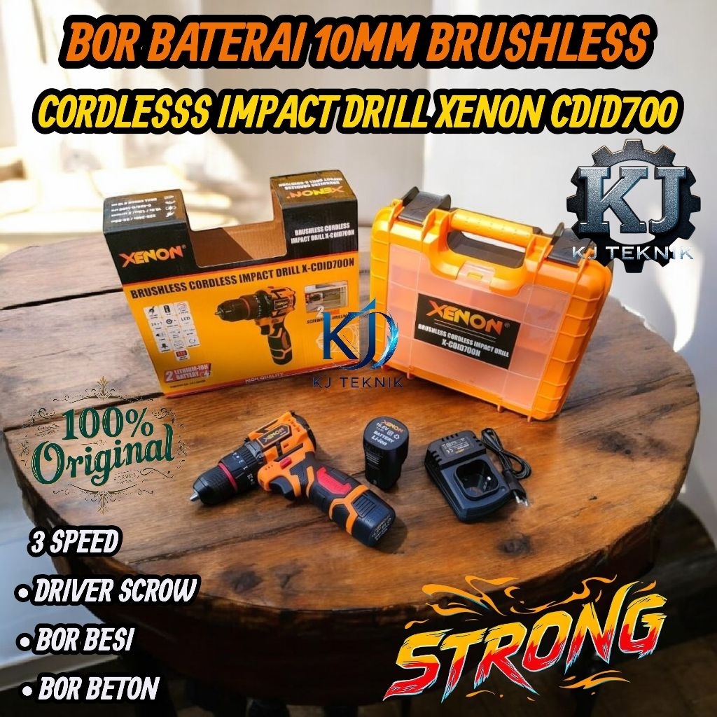 XENON CDID700N 16,8V (18V) BrushlessCordless Impact Screwdriver Drill Bor Obeng Baterai/Bor Cordless