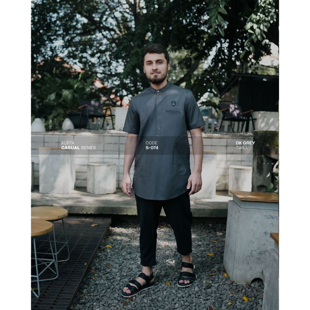 SAMASE Kurta Casual S074 Lengan Pendek Baju Koko Kurta Fashion Muslim Pria Samase Ori New 2026