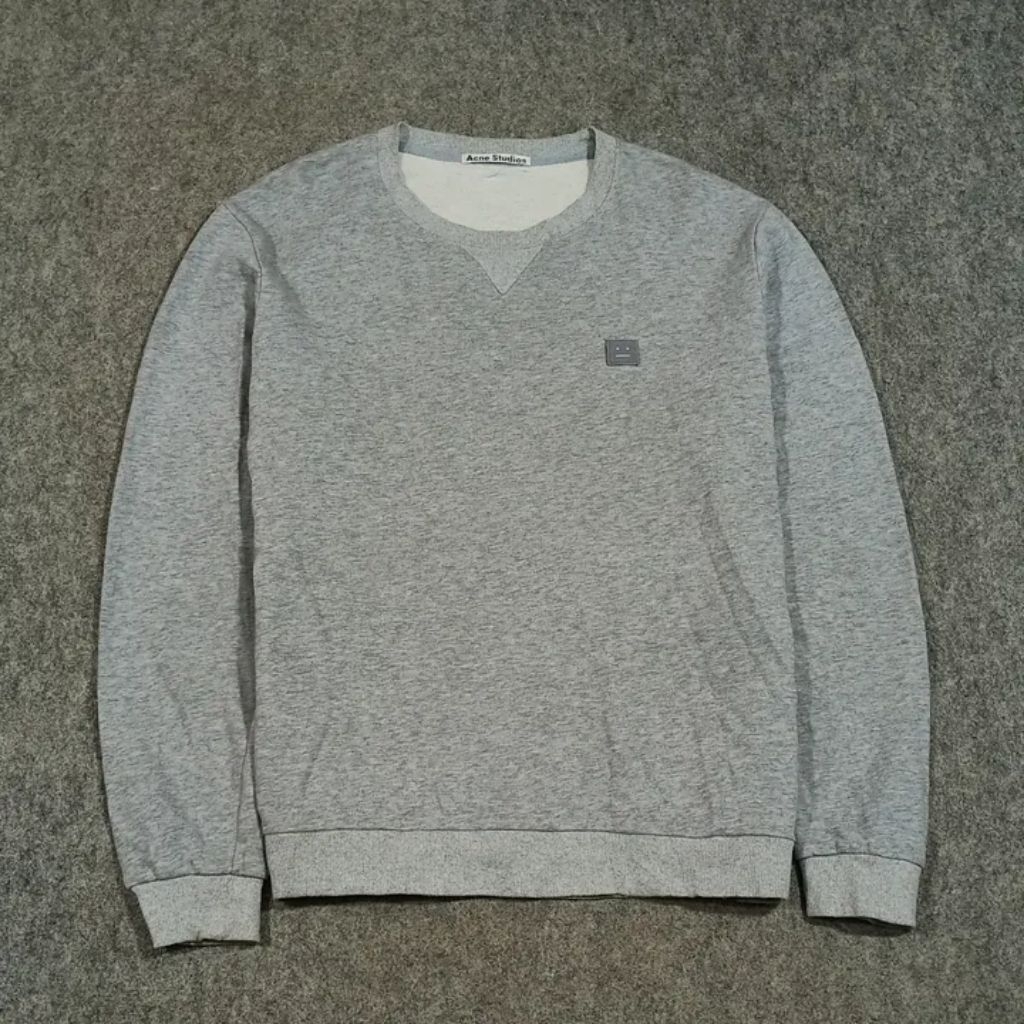 crewneck polos abu Misty pria lengan Panjang ACNE STUDIO size L second
