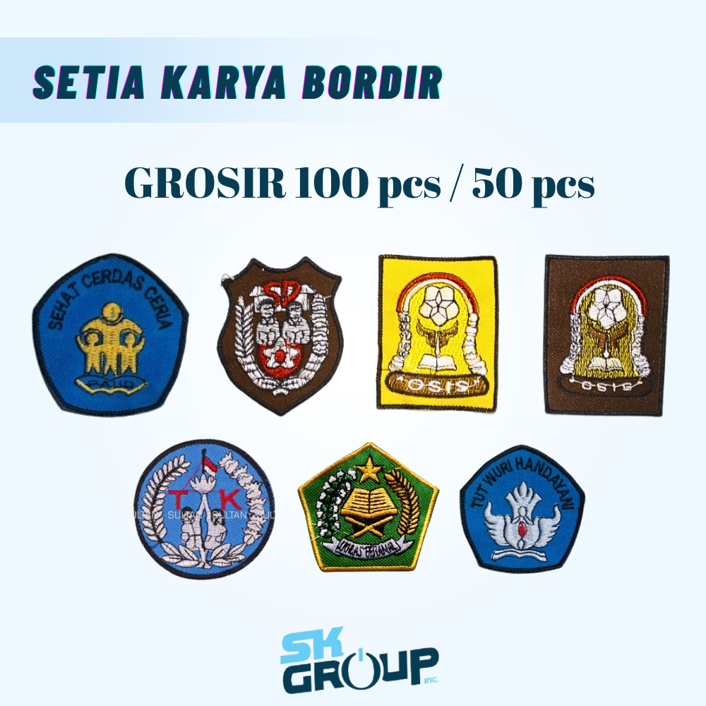 GROSIR Bet Seragam Sekolah PAUD TK SD SMP SMA MI MTS MA Emblem OSIS Ikhlas Beramal Tutwuri