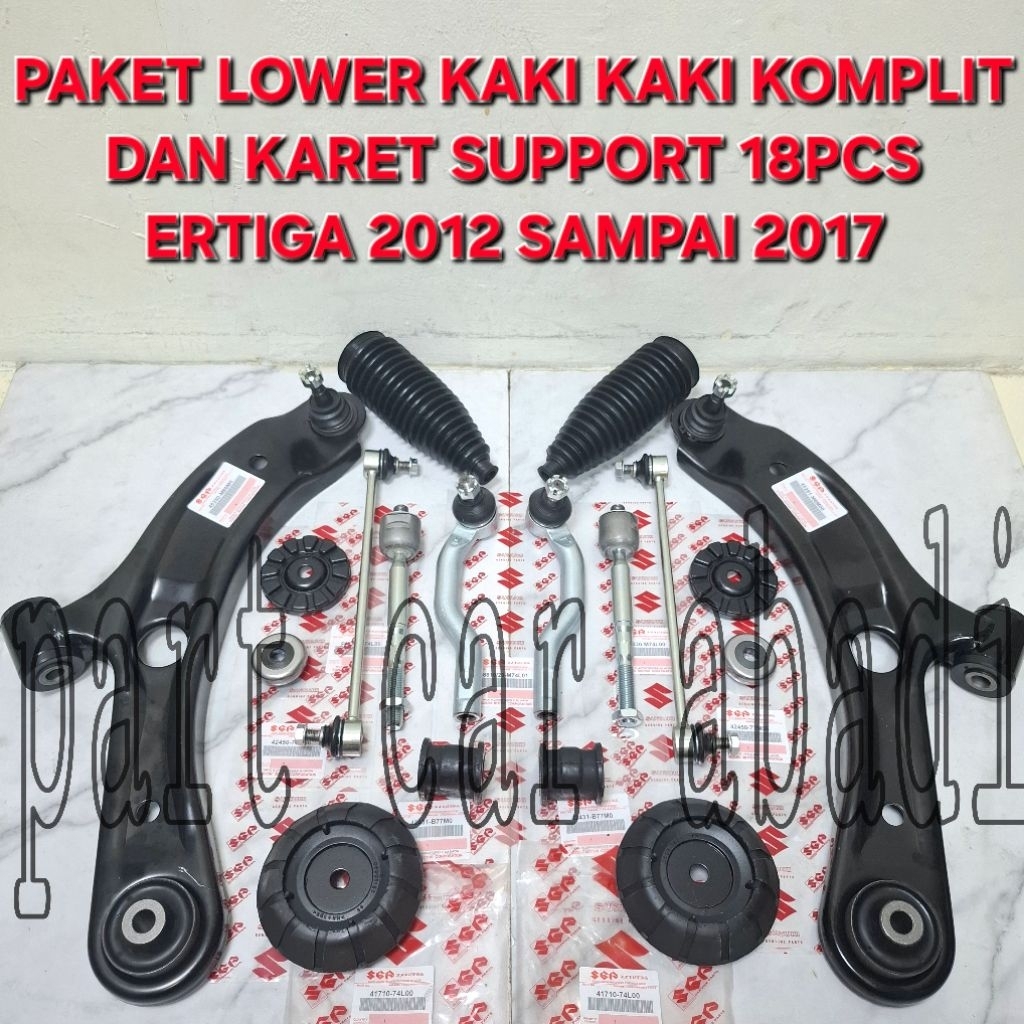 Paket Kaki kaki Komplit Dan Lower Arm Sayap Depan + Karet Support Shock + Boot Steer Suzuki Ertiga 2