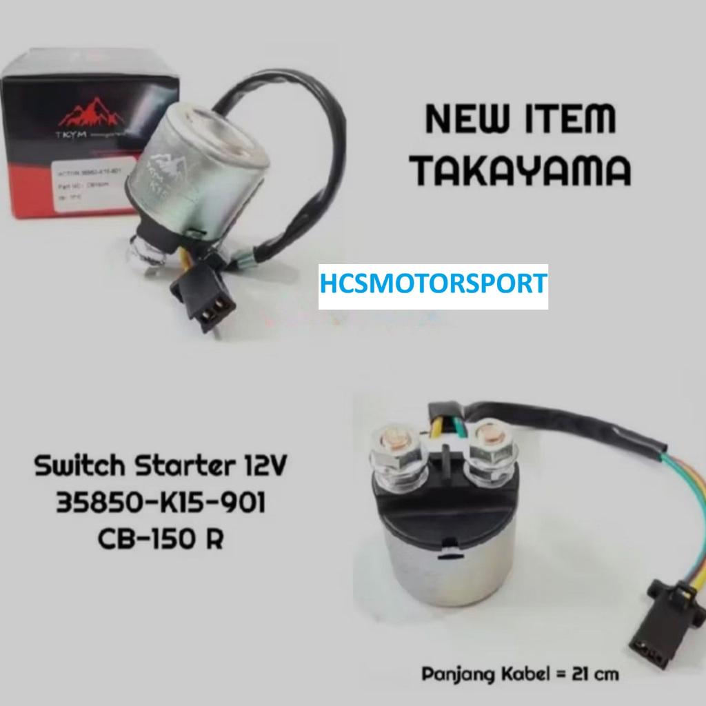 RELAY SWITCH BENDIK KODOK STARTER CBR CB150R CB 150 R SONIC VERZA MERK TAKAYAMA ORI