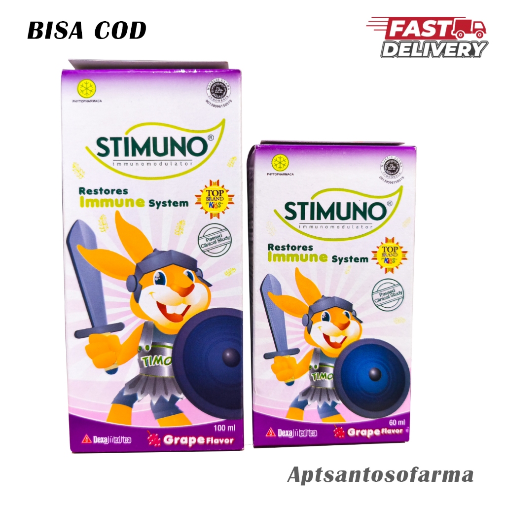 Stimuno Sirup Anggur 60 & 100 ML - Sirup Herbal Imun Anak - Rasa Anggur